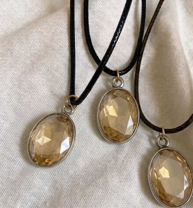 Crystal Oval Pendant
