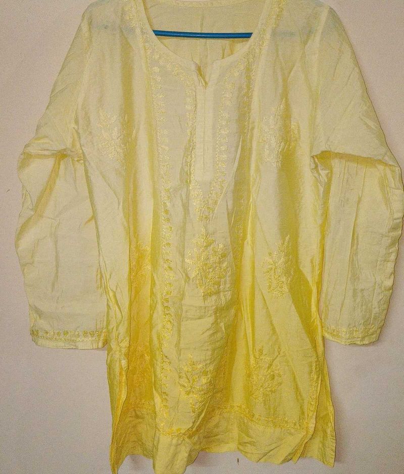 Yellow Embroidered Kurta