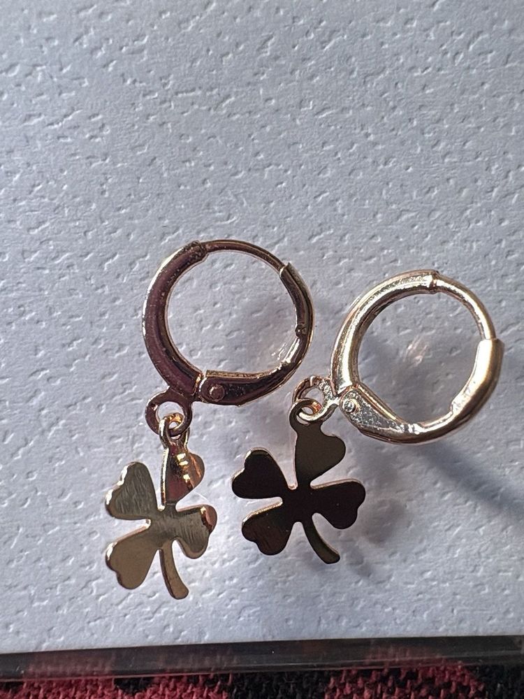 rose Gold Clover Hoop Earrings