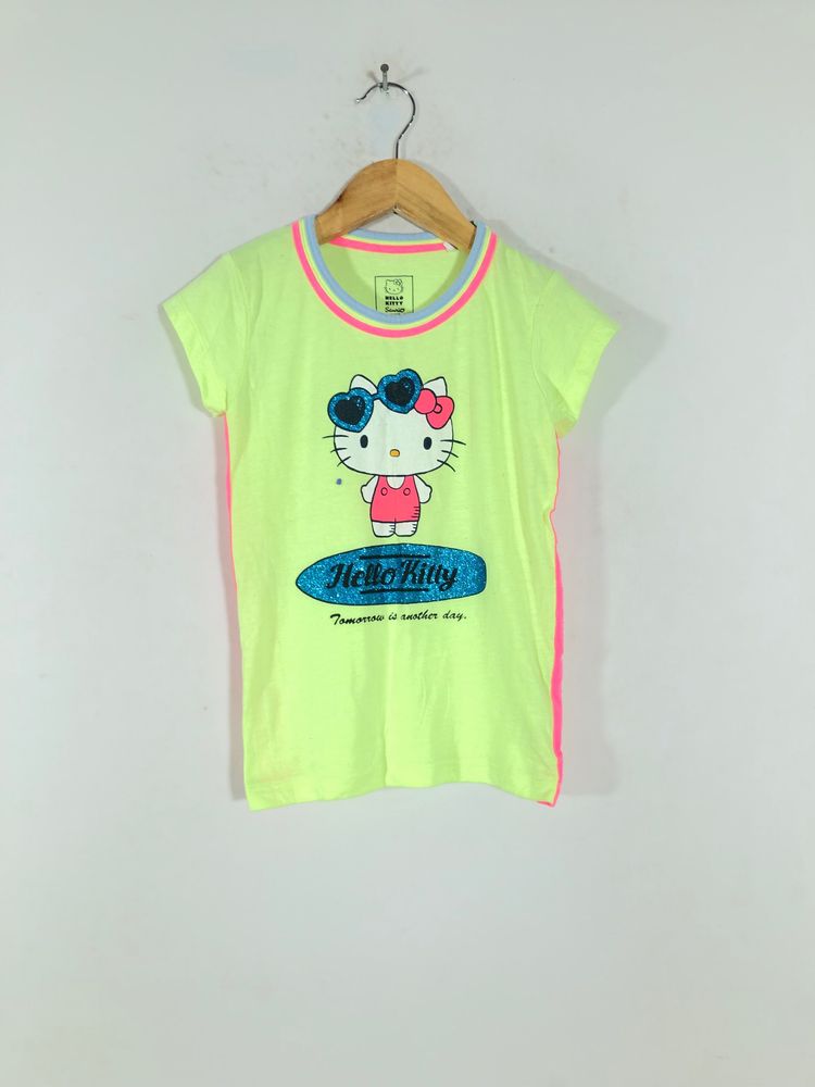 Neon Green Printed T-Shirt(Girl’s)