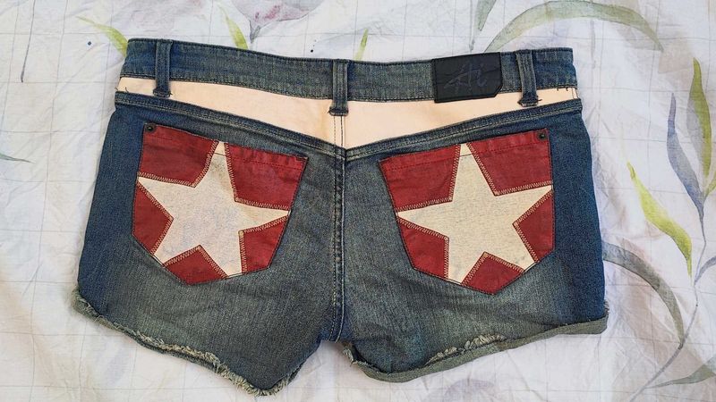 Denim Shorts with Patches