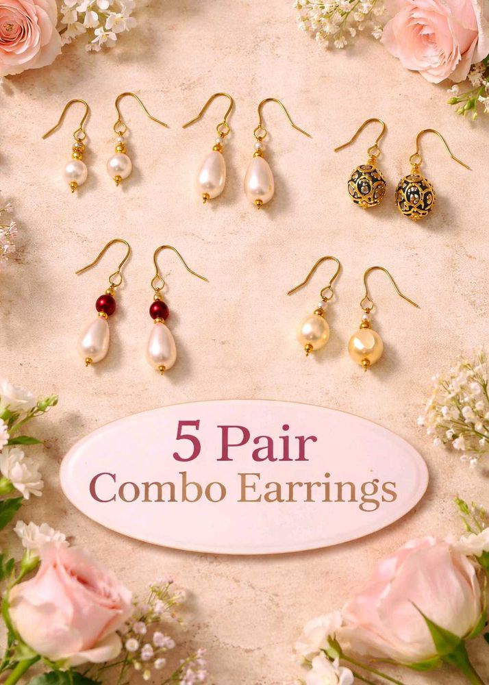 5 Pair Combo Earrings Set