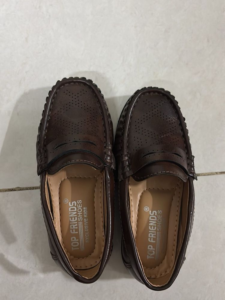 Classic Brown Loafer Shoes for Kids
