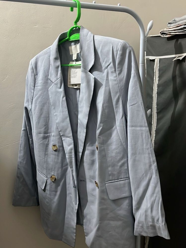 Light Blue Double-Breasted Blazer