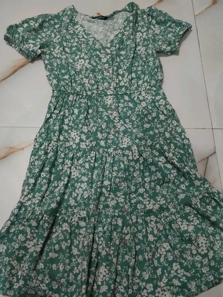 Floral Green Dress