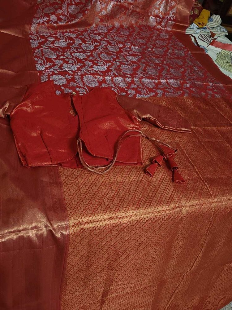 Orange Saree with Blouse