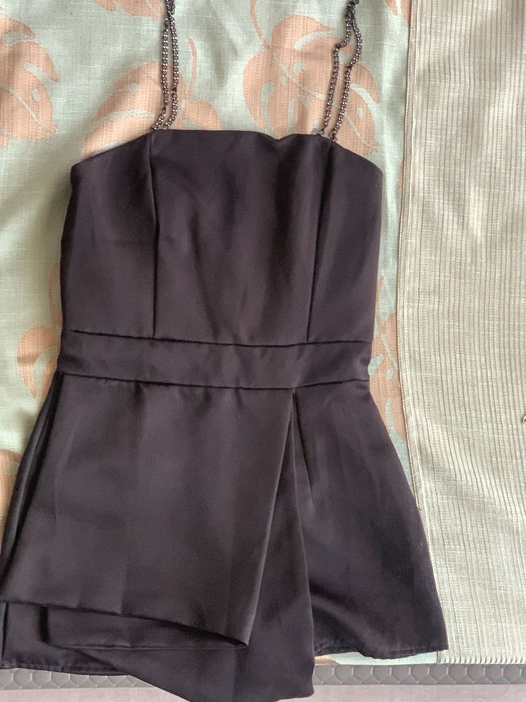 Black Dress with Chain Straps skort