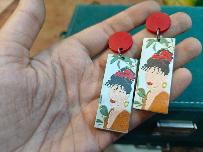 Artistic Portrait Dangle Earrings