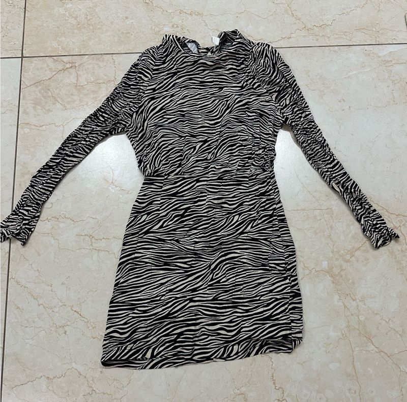 H&amp;M Zebra Print Mini Dress