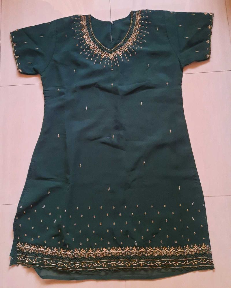 Free Ship💥Gold Embroidered Kurta set