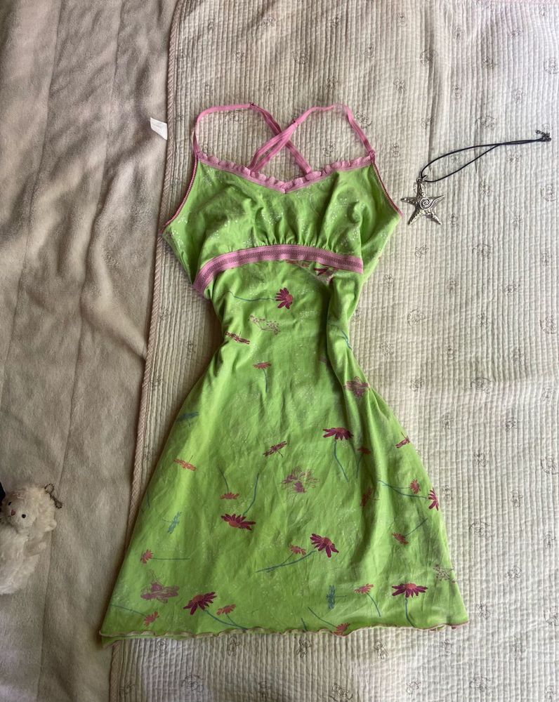 cute vintage green mini dress