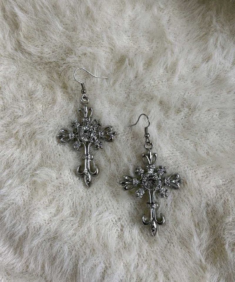 Gothic Cross Dangle Earrings