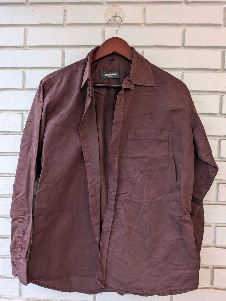 Men's Maroon Casual Shirt