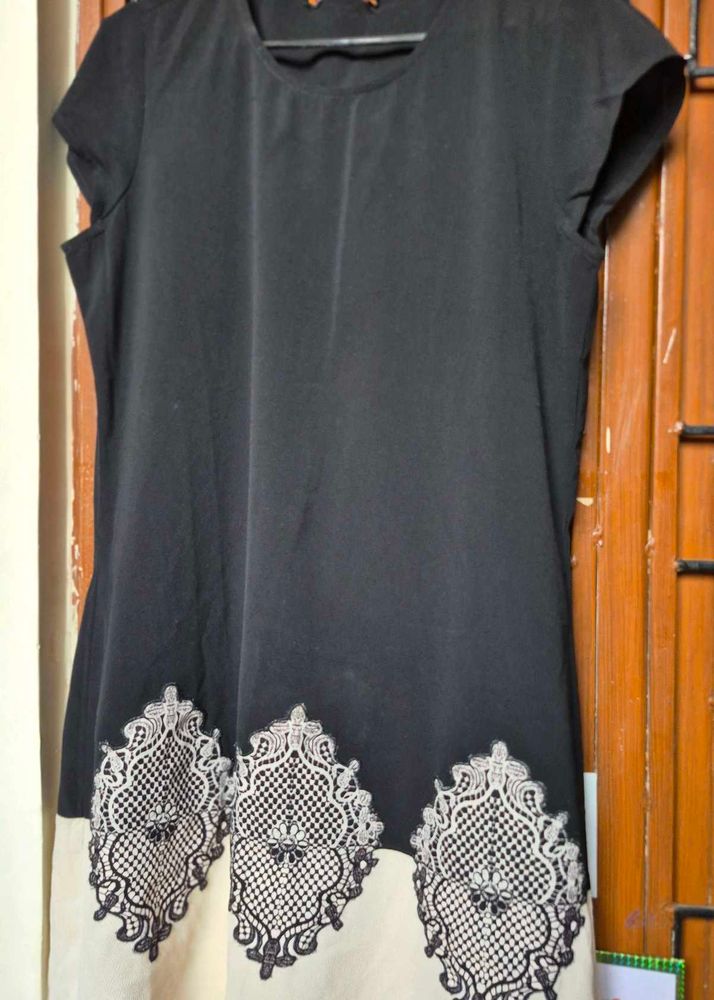 Black Dress with Lace Detail