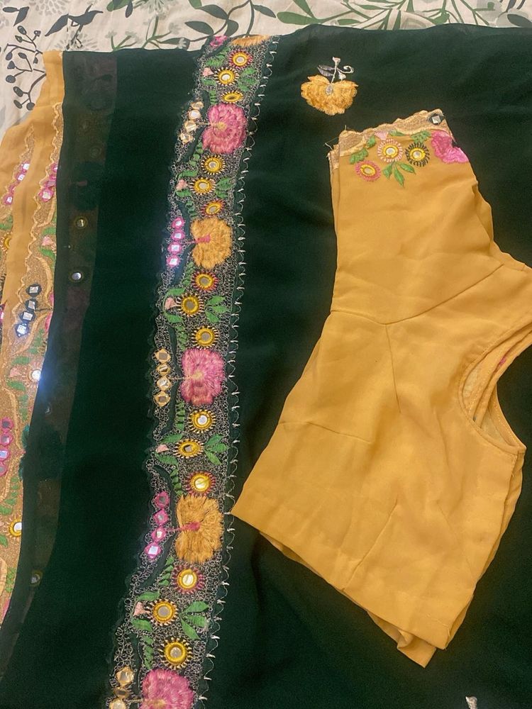 Embroidered Saree with Blouse