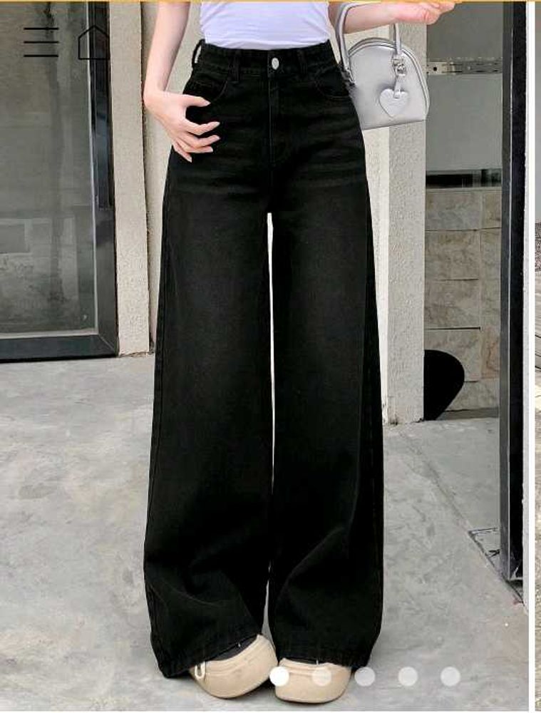 Savana  Black Wide-Leg Jeans