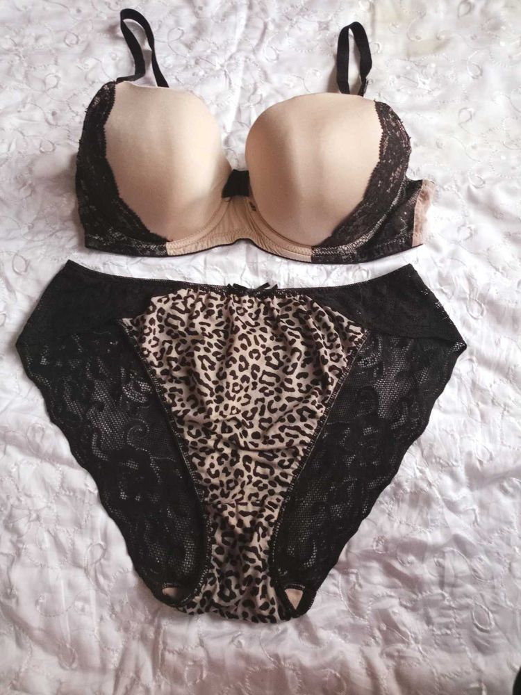 Lace &amp; Leopard Lingerie Set