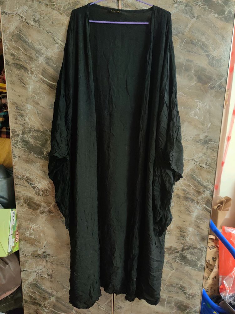 Full Length Shrug With Flared Sleeves With Pocket