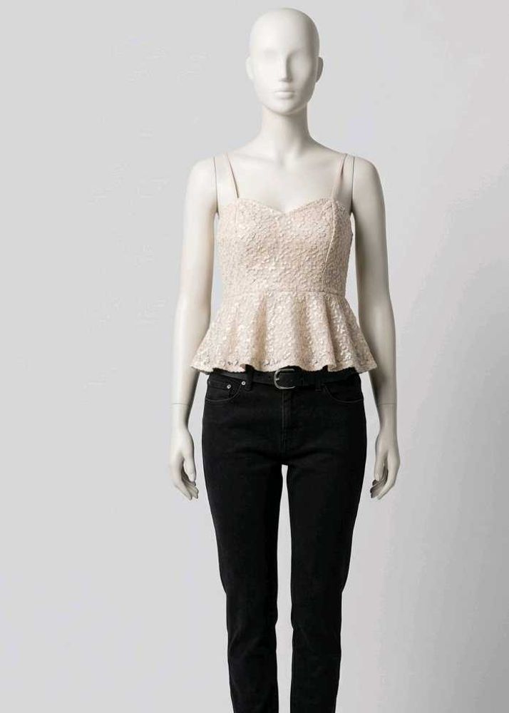 Chic Peplum Top with Lace Detail