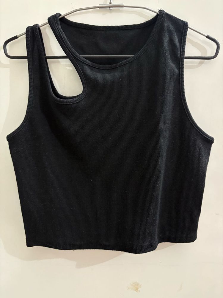 Black Cut-Out Tank Top