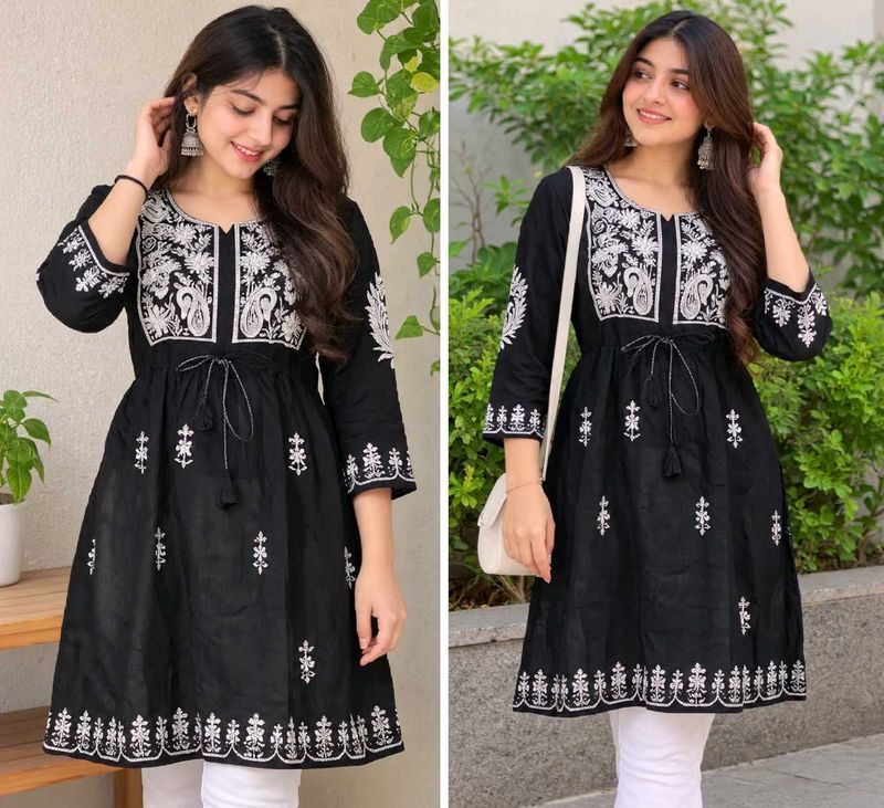 Black Embroidered Kurti