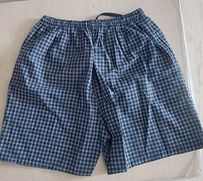 Pure Cotton Blue Checkered Shorts brand new