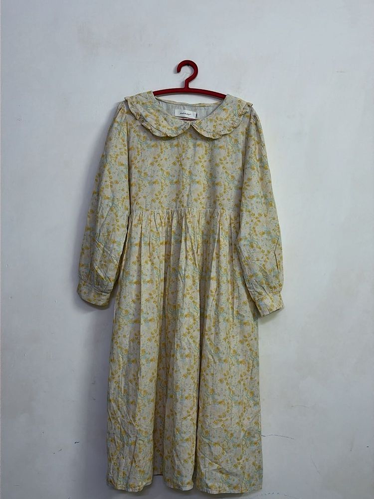 Floral Peter Pan Collar Midi Dress