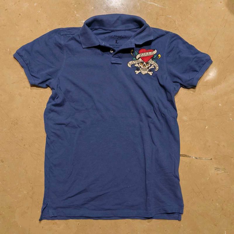 Ed Hardy "Love Kills" Graphic Polo Shirt