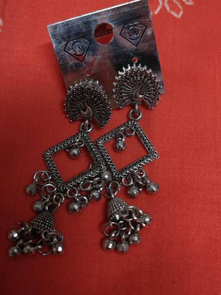 Peacock Jhumka Earrings