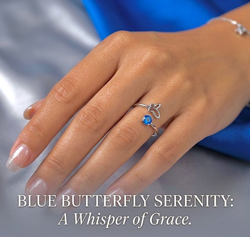 Butterfly Ring Blue Stone