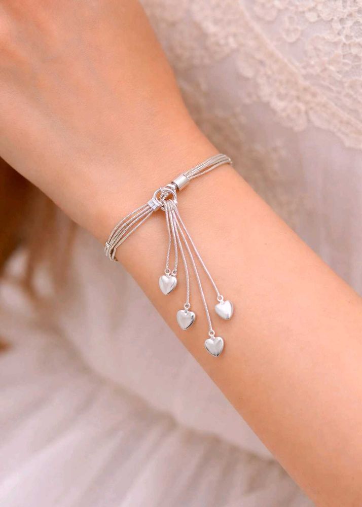 Silver Heart Charm Bracelet