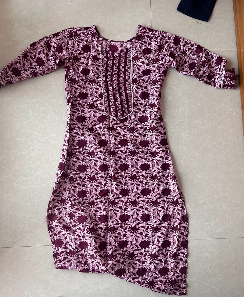 Maroon Kurti Set For Sale