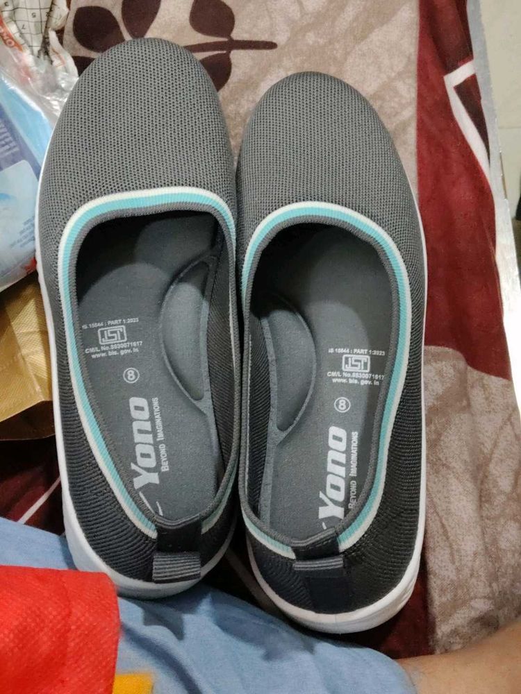 unused Yono Gray Slip-On Flats for Women