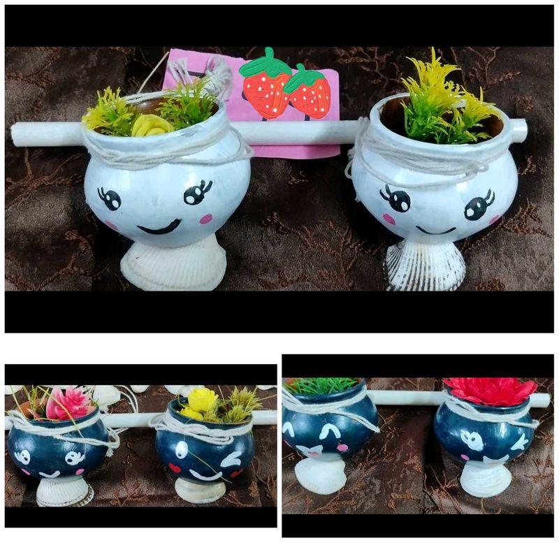 pack of 6 Cute clay Pot Showpiece
