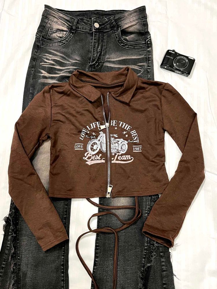 y2k double zip top