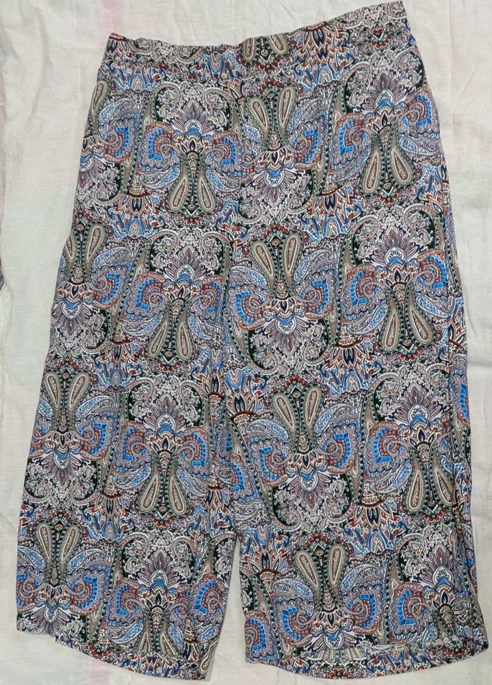 Fig Paisley Print Culottes with Insert Pockets