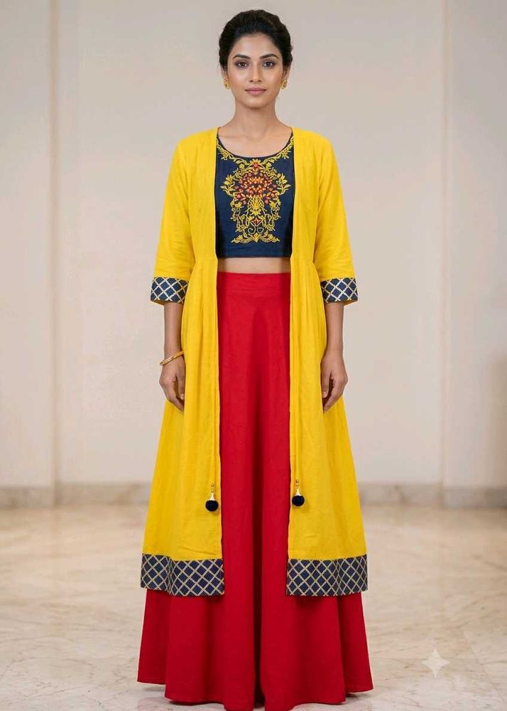 Vibrant Yellow &amp; Red Ethnic Set
