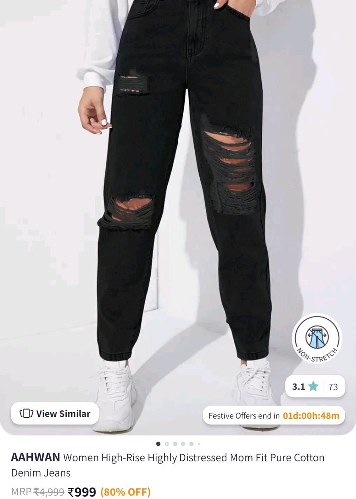Black Ripped Jeans From Aahwan (Summer Special)