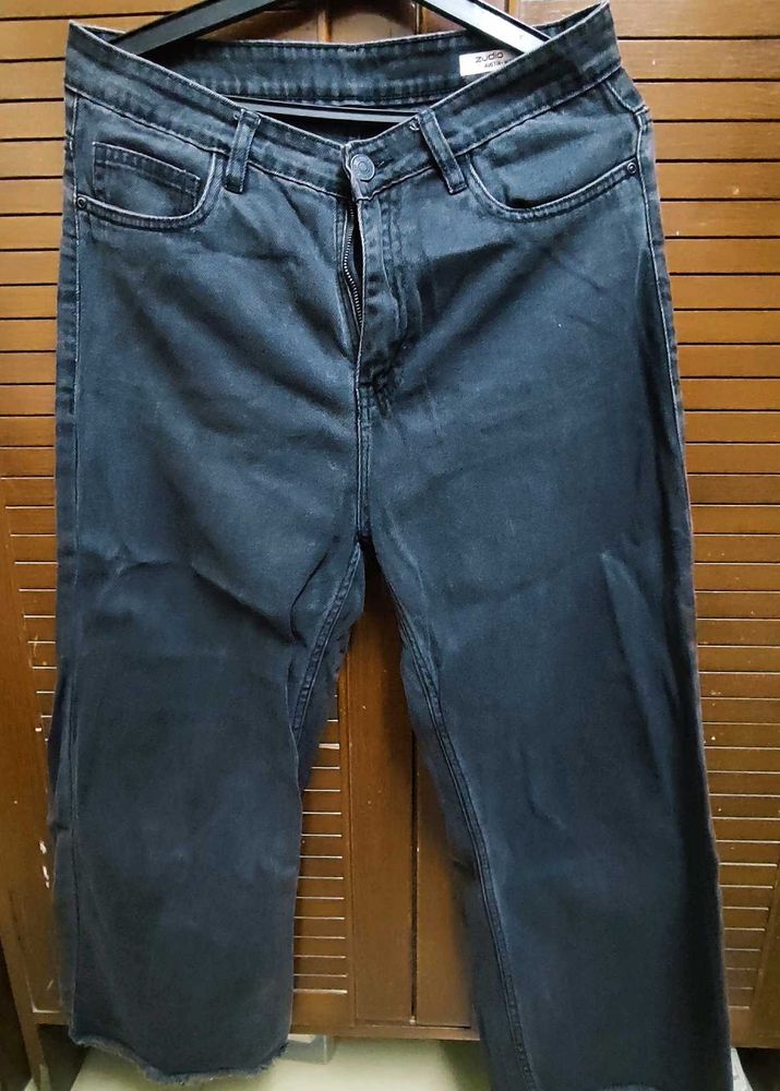 Women's Black Wide-Leg Jeans