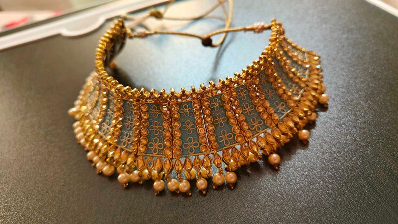 Women Light Blue Choker Set