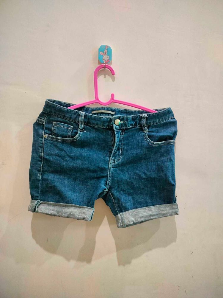 Denim Cuffed Shorts