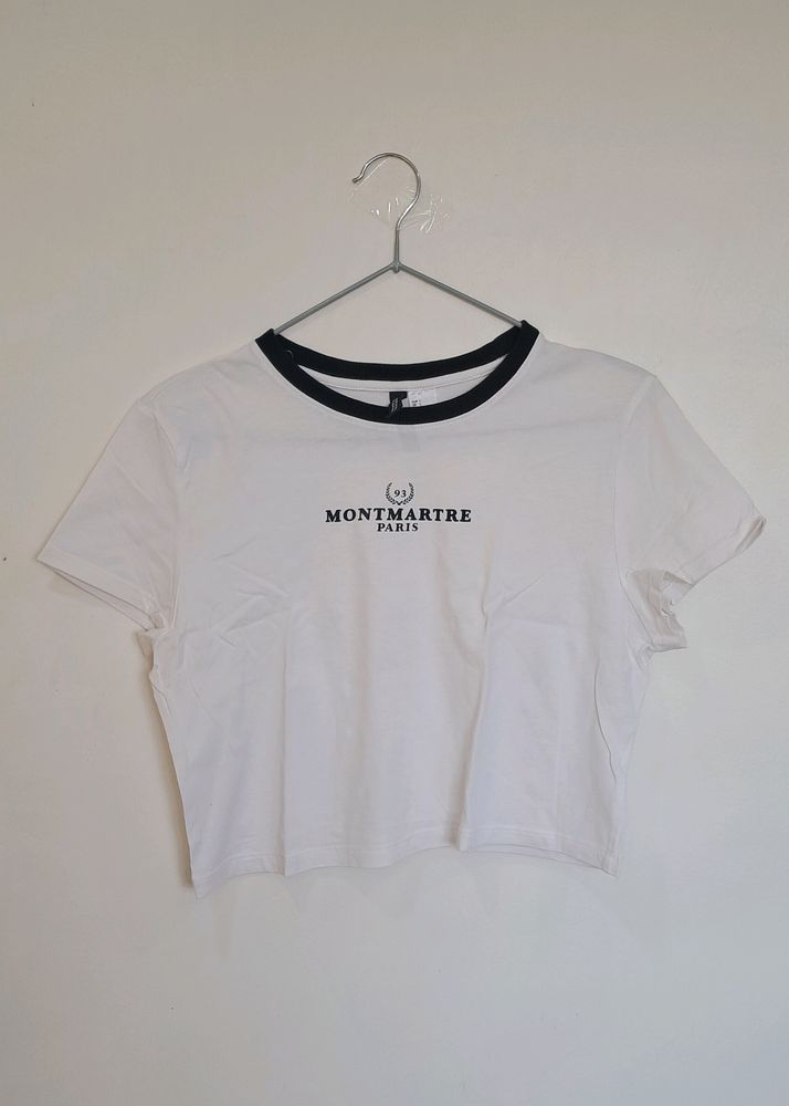 Exclusive White H&amp;M Crop Top