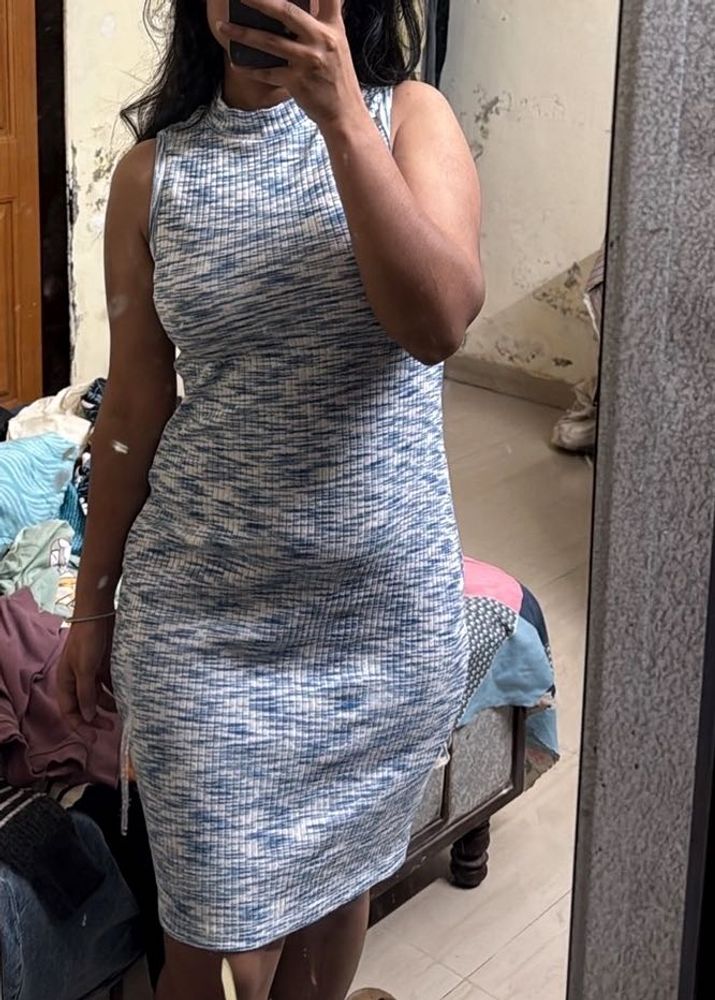 Sleeveless Ribbed Knit Dress