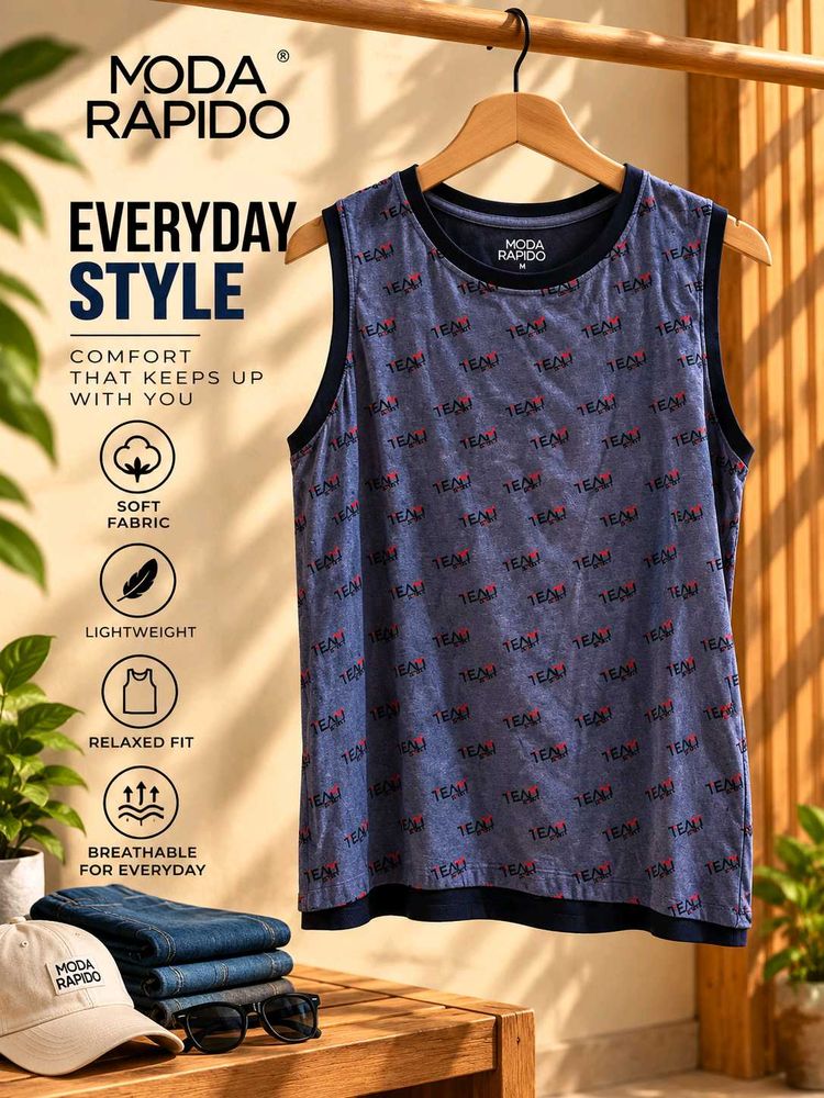 Moda Rapido Sleeveless Graphic T-Shirt