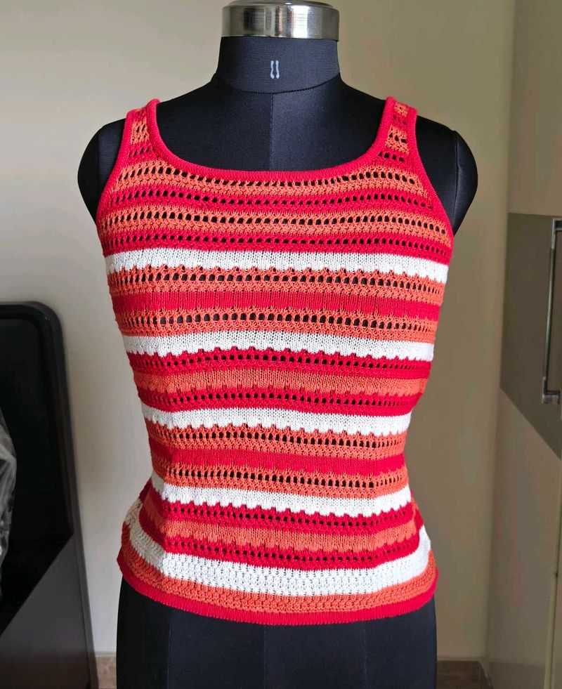 Crochet Striped Tank Top