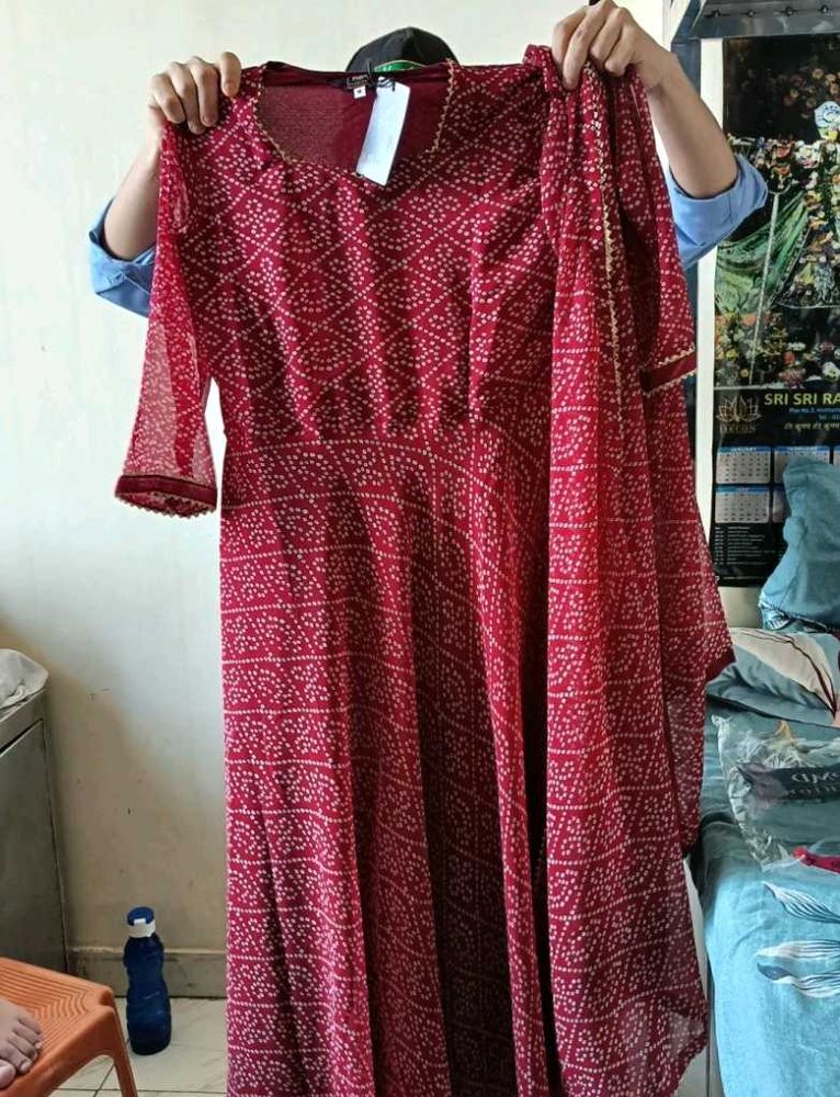 Beautiful Red Bandhani Kurta Set ✨👌🏻