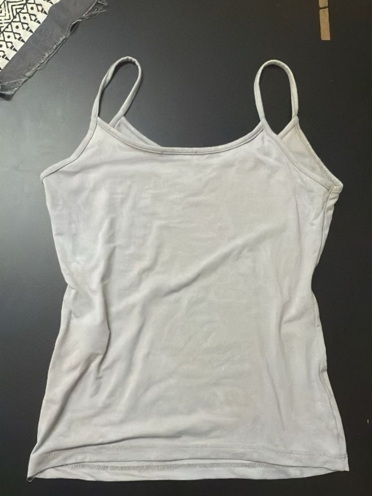 Light Grey Spaghetti Strap Tank Top