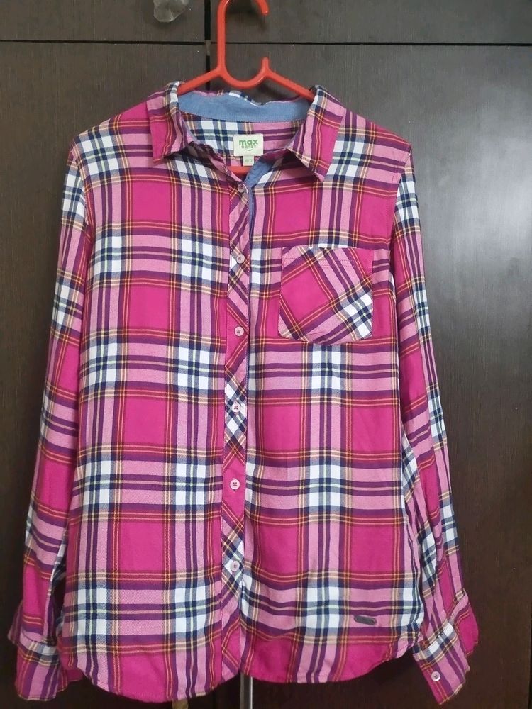 Pink Check Pattern Shirts