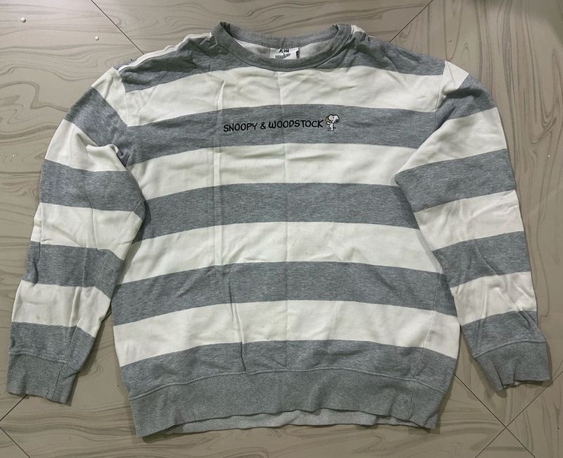 Snoopy &amp; Woodstock Striped Sweatshirt
