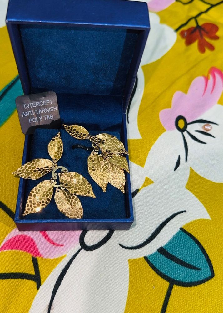 Gold Leaf Statement Earrings